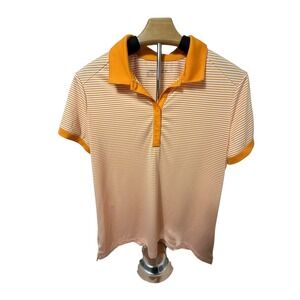 Nike Golf Women XL‎ Dri-FIT Striped Polo Shirt Orange Short Sleeve UT Volunteers